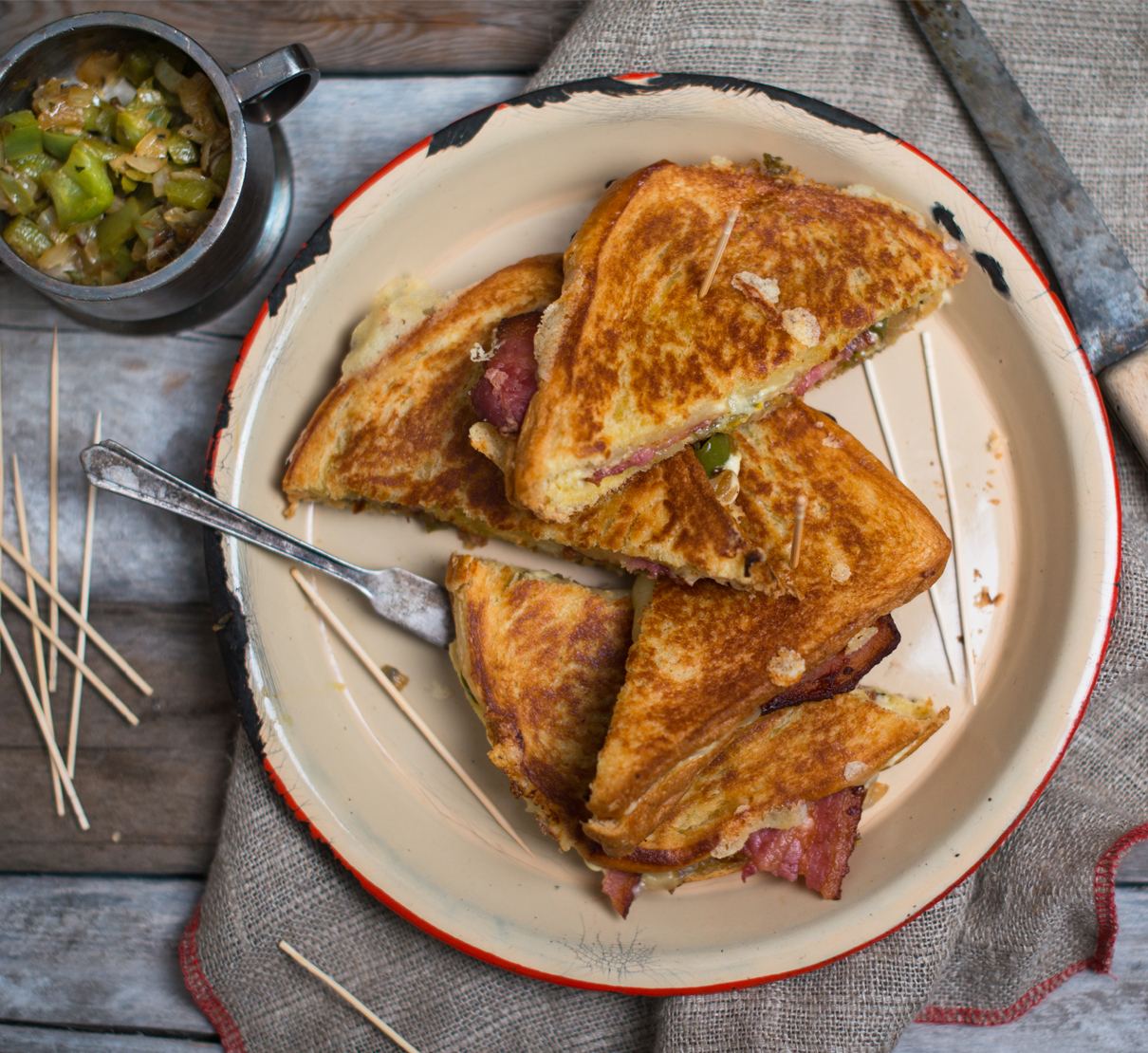 Recette Pain perdu au miel et bacon grillé